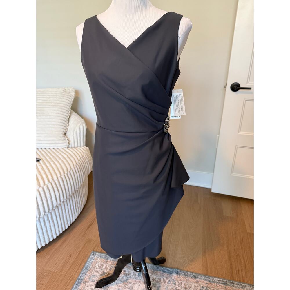 Alex Evenings Charcoal Dress- size 8